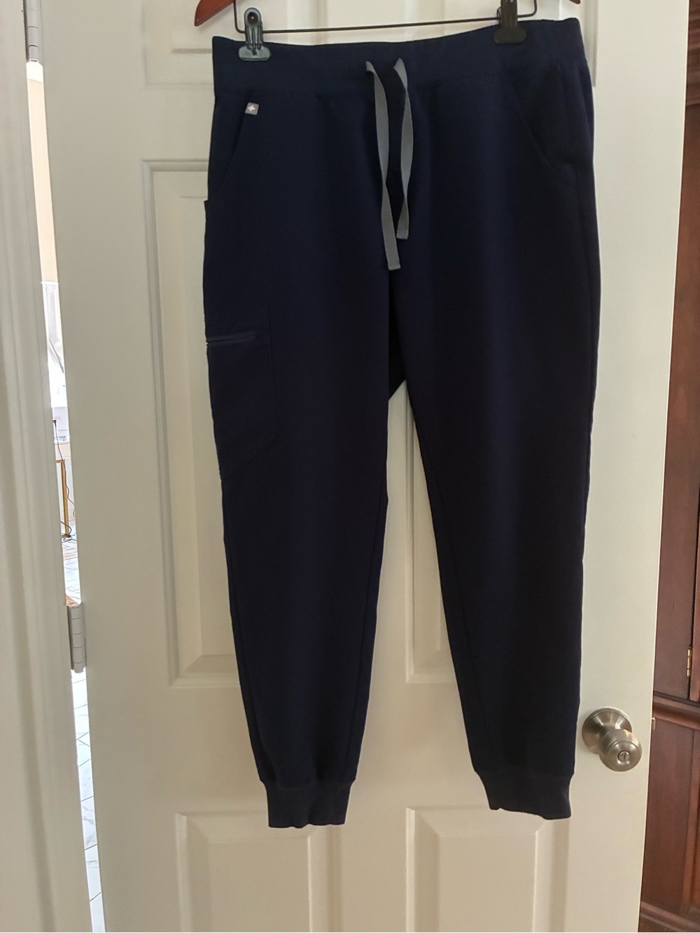 Womenβs Navy Jogger Scrub Pants with Drawstring